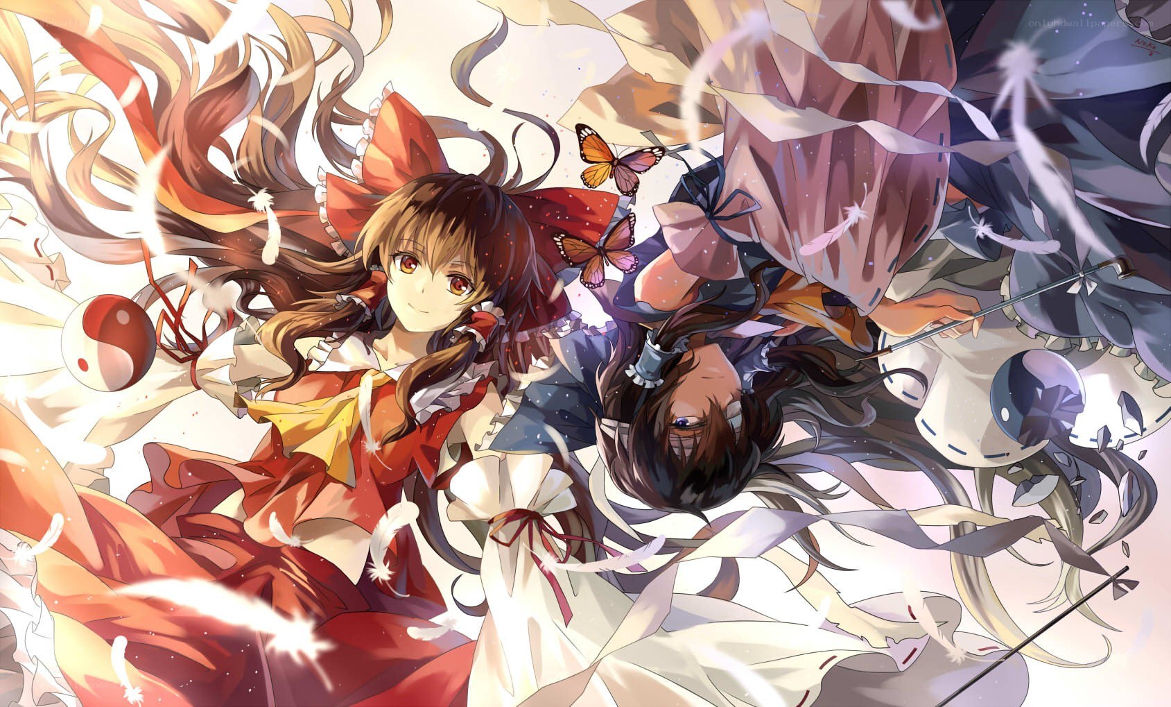 Anime girls in dynamic scene