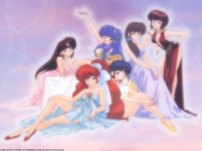 anime girls in elegant gowns