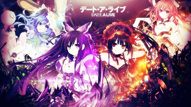 Anime Girls in Fantasy Scene — Purple