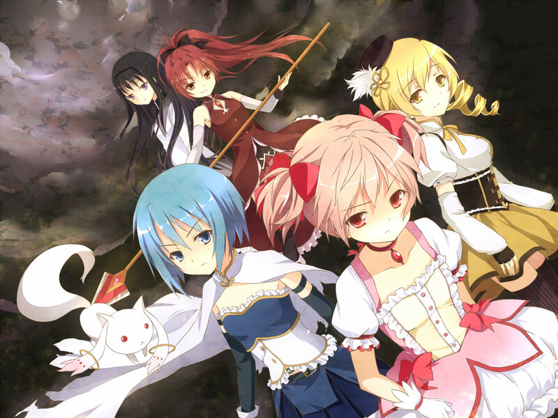 anime girls in fantasy setting