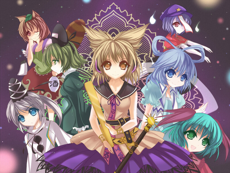 Anime Girls in Fantasy Setting — Purple