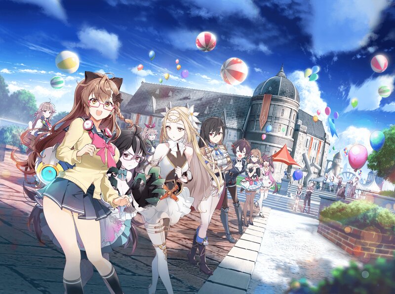 Anime Girls in Festival — Blue, Festive