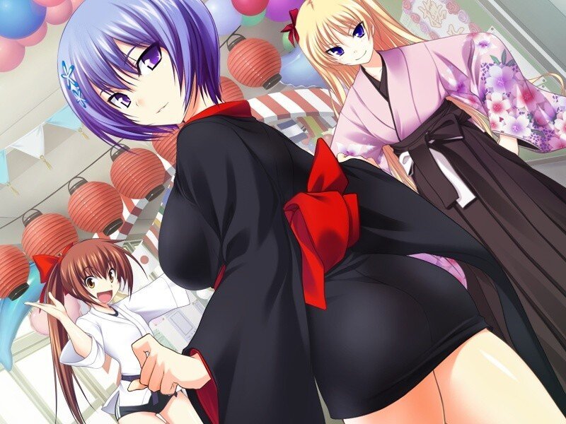 Anime Girls in Festival — Purple