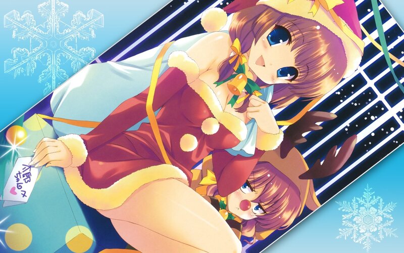 Anime girls in festive costumes