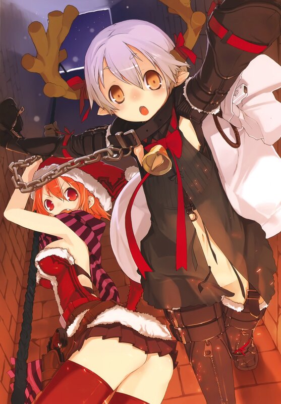 Anime girls in festive outfits