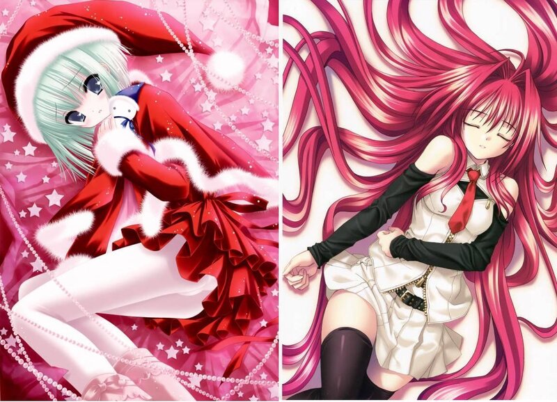 Anime girls in festive outfits