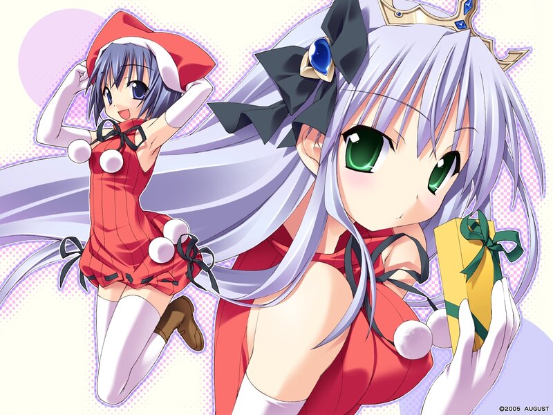 Anime girls in festive outfits