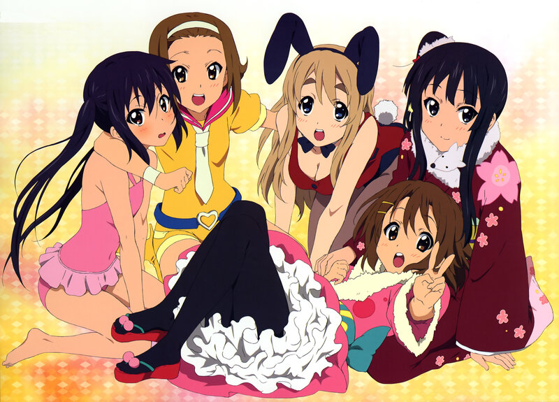 Anime girls in festive outfits