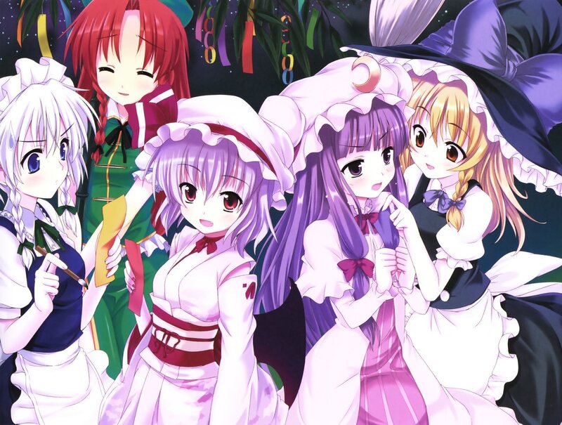 anime girls in festive outfits