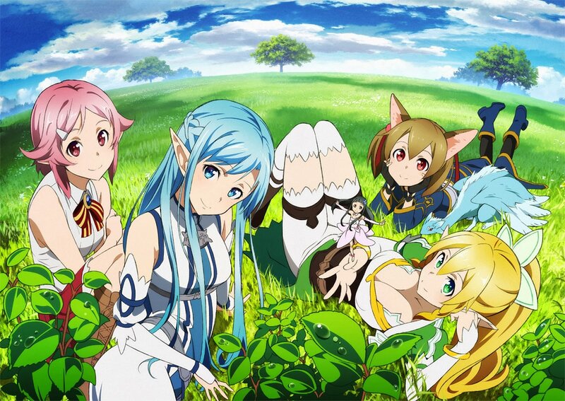 Anime Girls in Field — Green