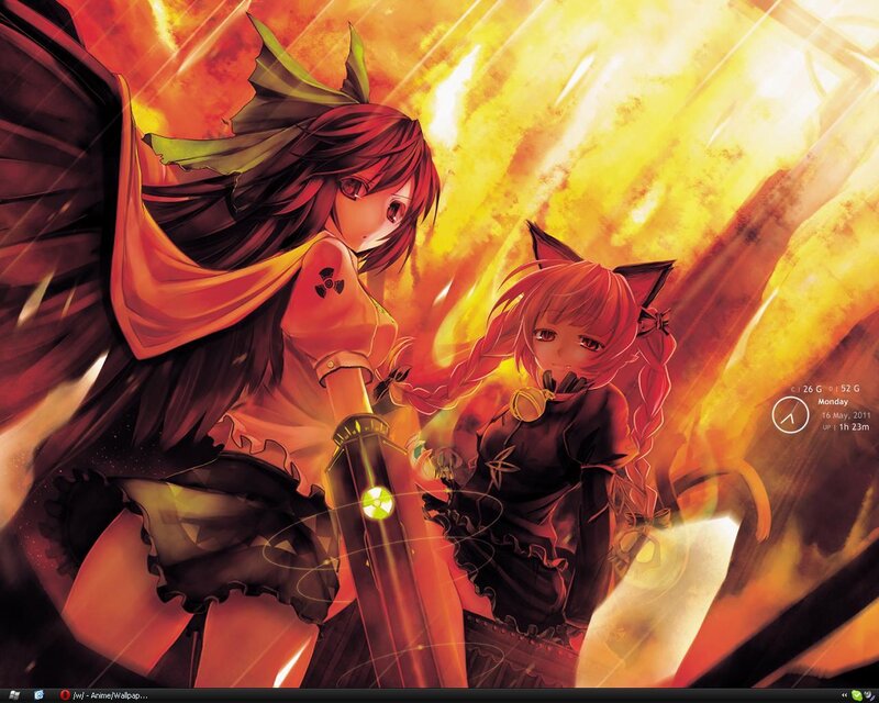 Anime girls in fiery battle