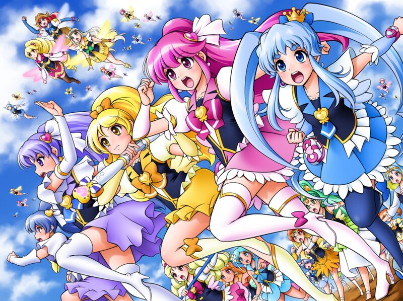 Anime Girls in Flight — Blue, Energetic