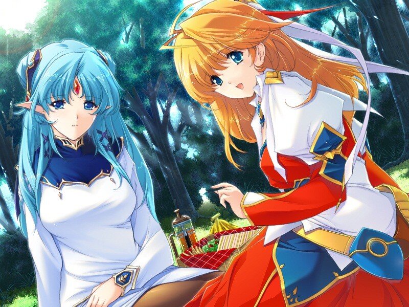 anime girls in forest