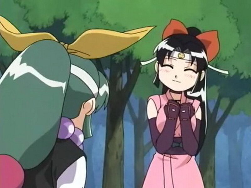 anime girls in forest