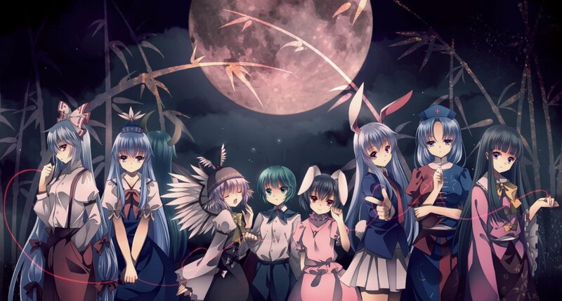 Anime Girls in Forest — Blue