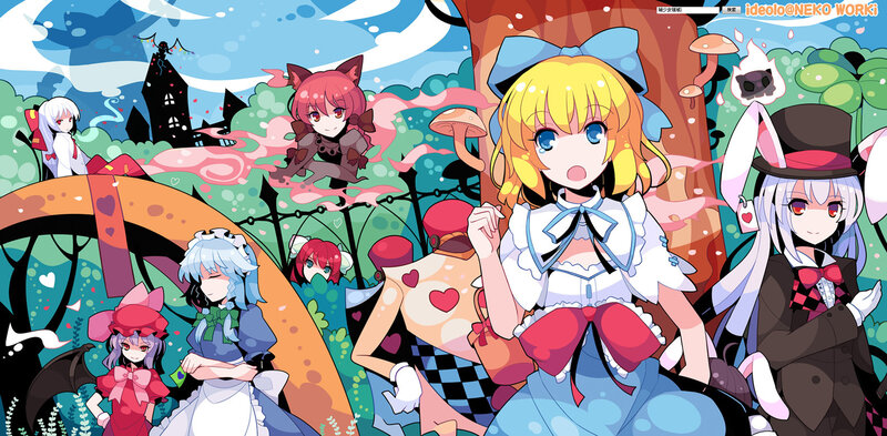 Anime Girls in Forest — Blue, Whimsical, Afternoon