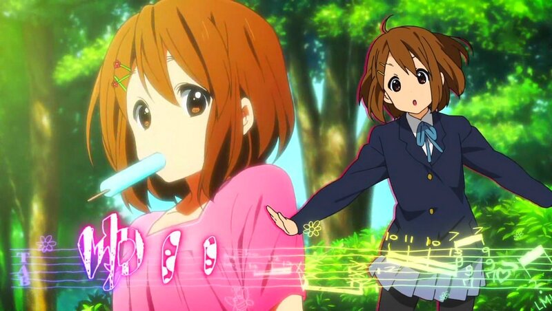 anime girls in forest scene
