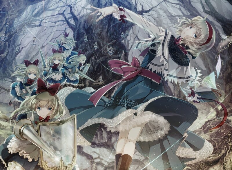 Anime Girls in Forest — White