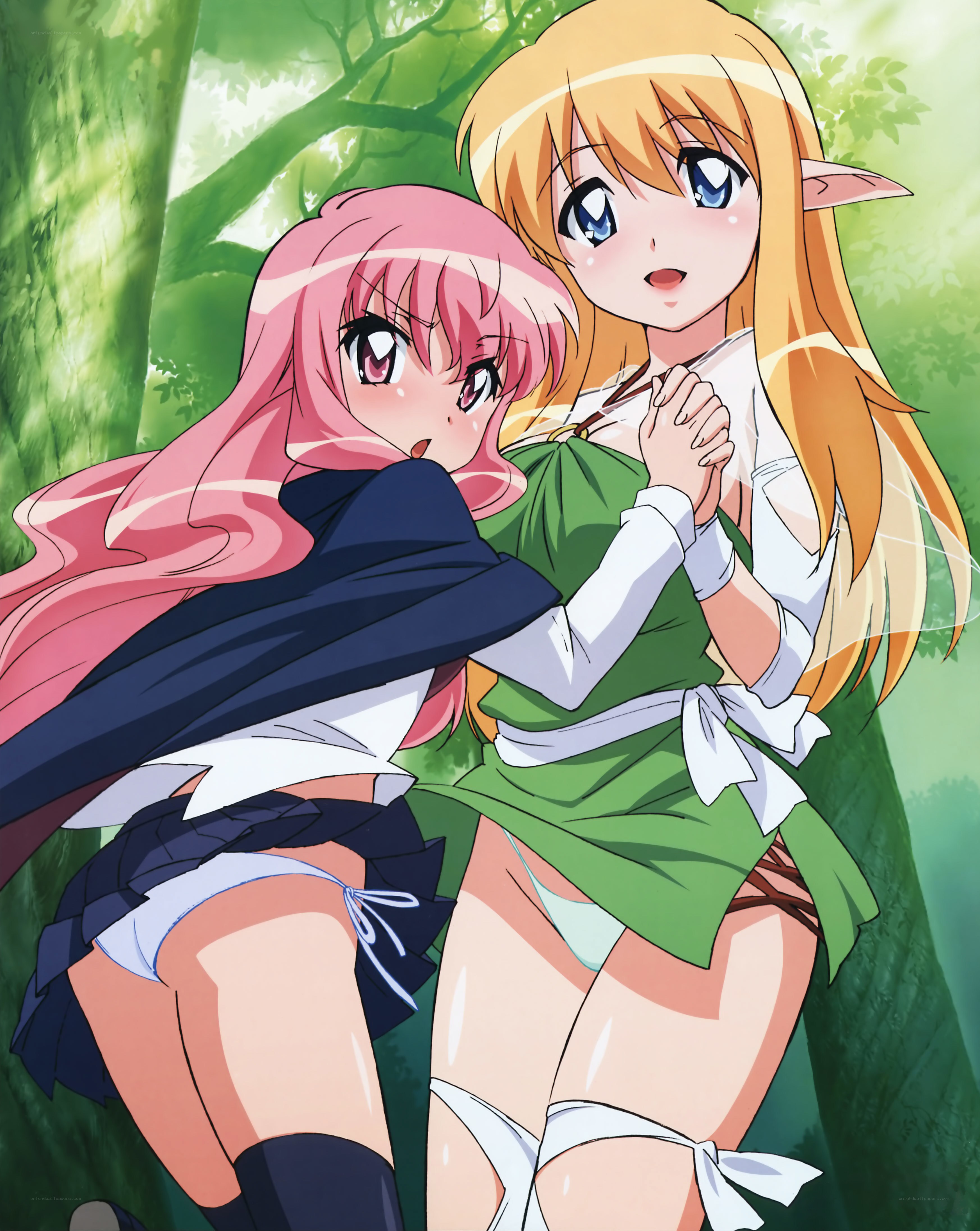 Anime girls in forest