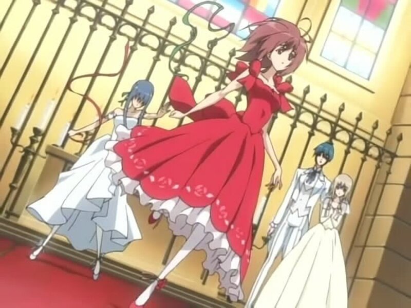Anime Girls in Formal Dresses — Red