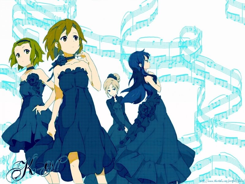 anime girls in formal dresses
