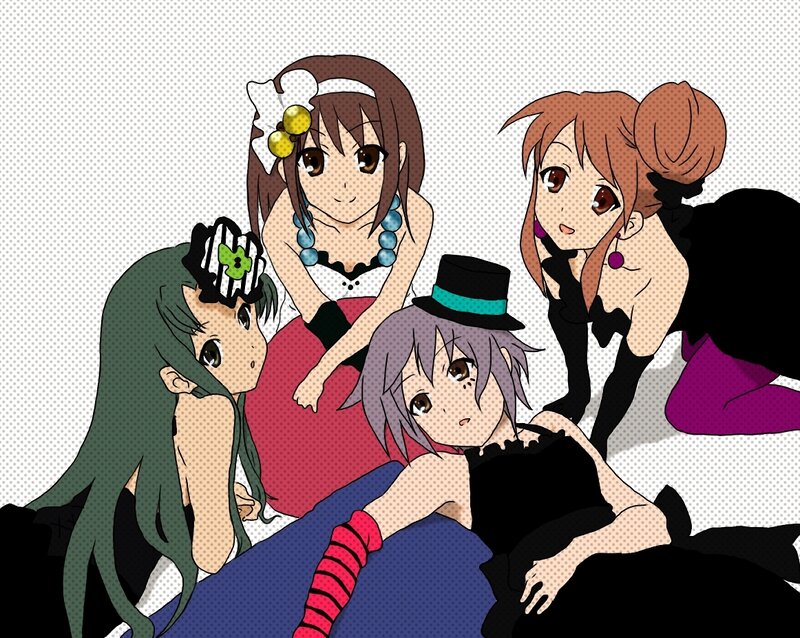 anime girls in formal wear