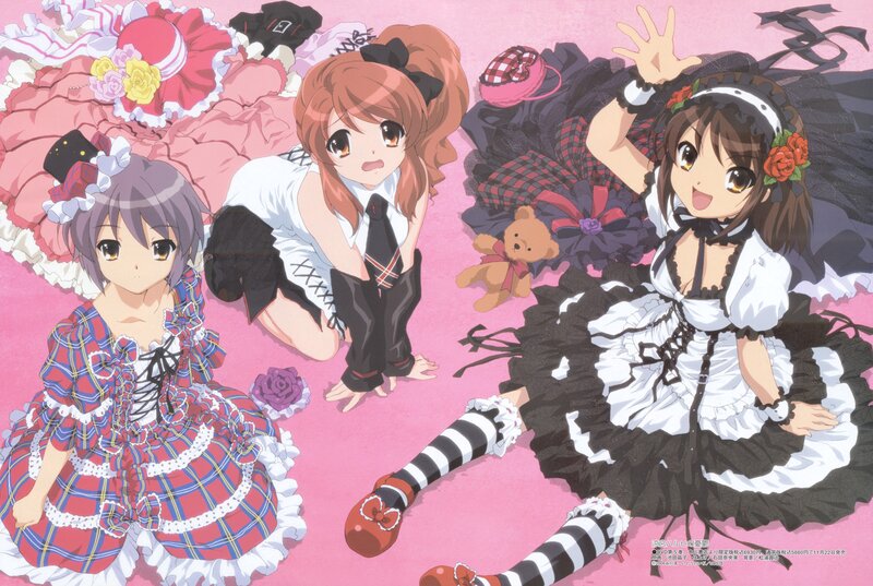anime girls in frilly dresses