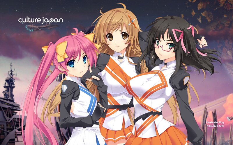 anime girls in futuristic setting
