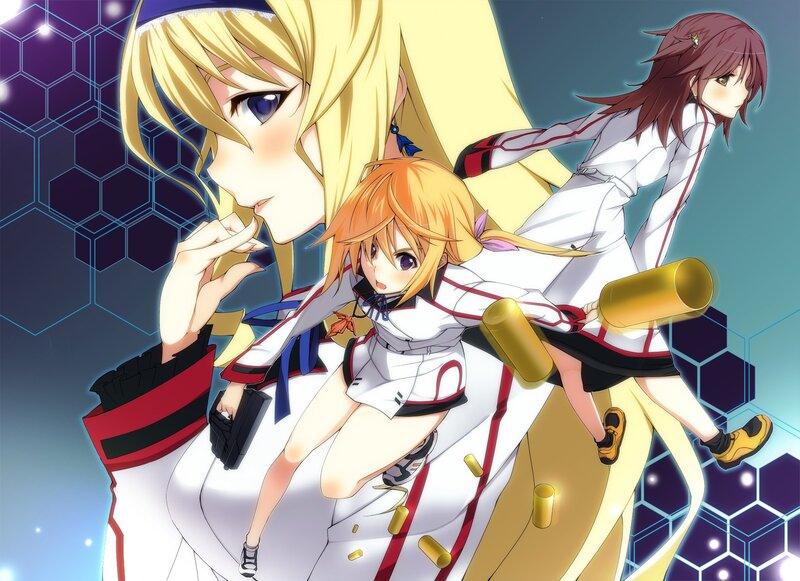 anime girls in futuristic uniforms