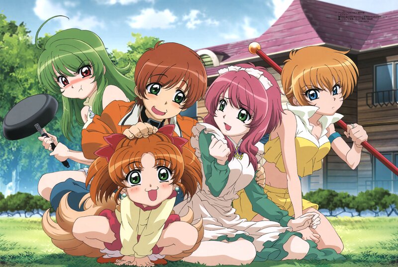 anime girls in garden
