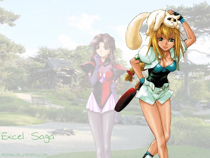 Anime girls in garden scene