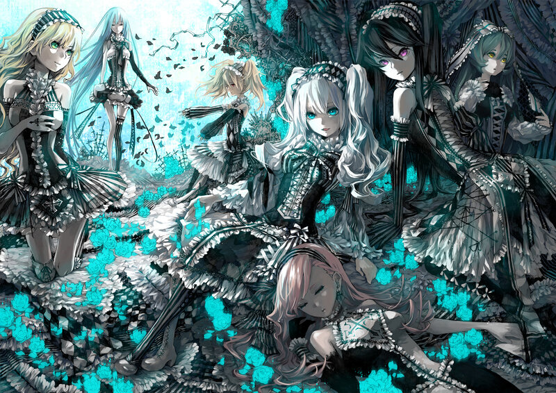 anime girls in gothic dresses