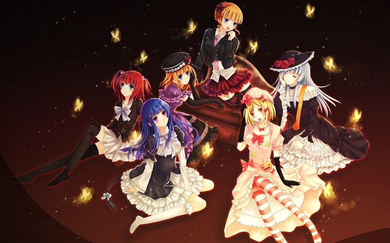 anime girls in gothic dresses