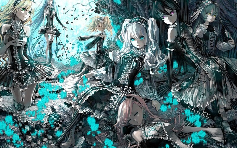 anime girls in gothic dresses