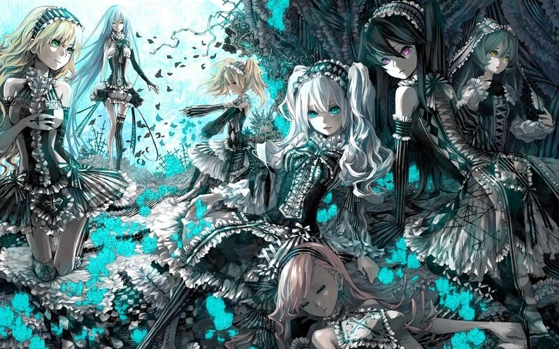 anime girls in gothic dresses