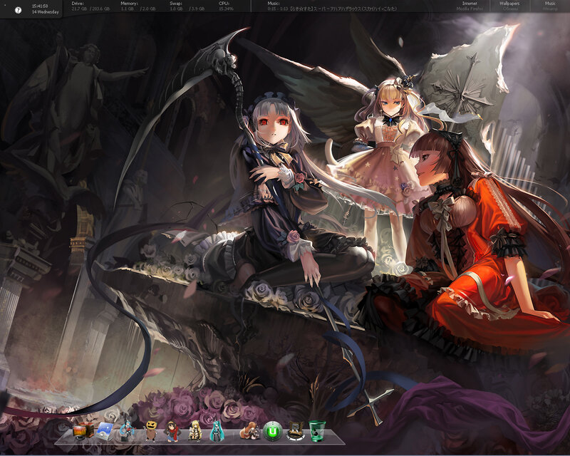 Anime girls in gothic setting