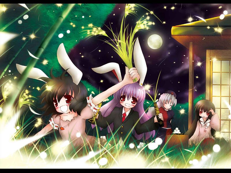 Anime Girls in Grass — Green