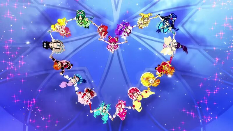 Anime Girls in Heart Shape — Blue