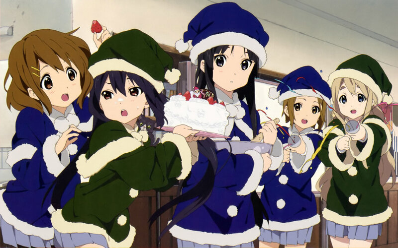 anime girls in holiday costumes