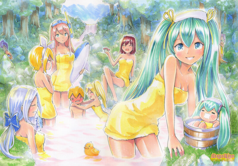 Anime Girls in Hot Spring — Yellow