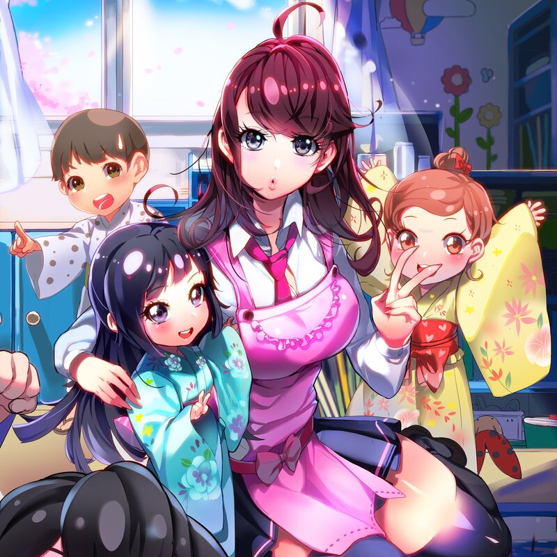Anime Girls in Kimono — Pink