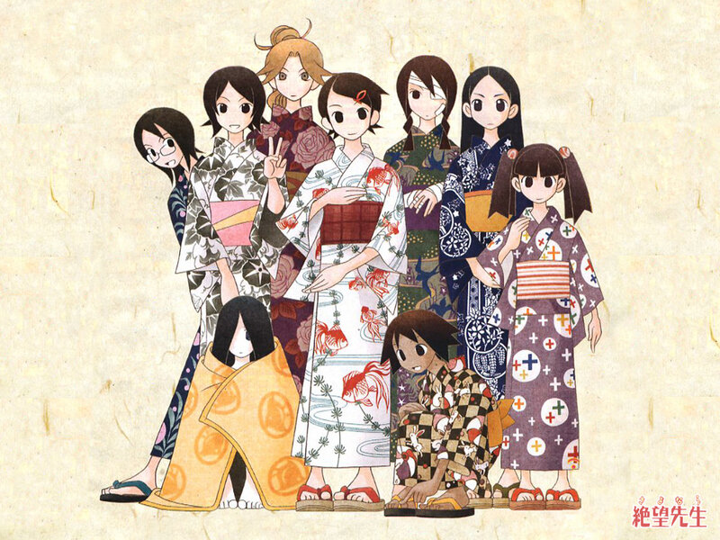 anime girls in kimonos