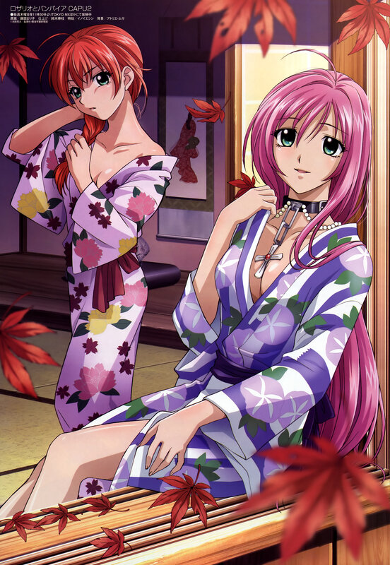 Anime girls in kimonos