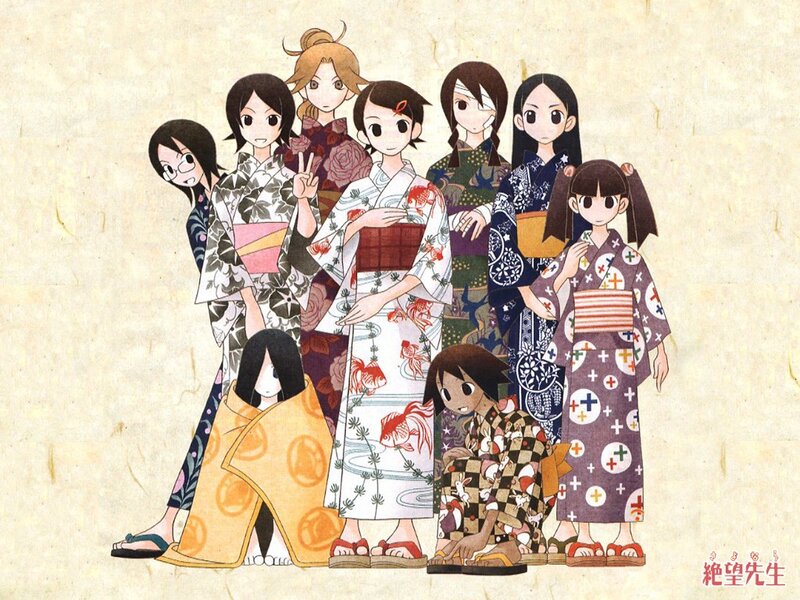 anime girls in kimonos
