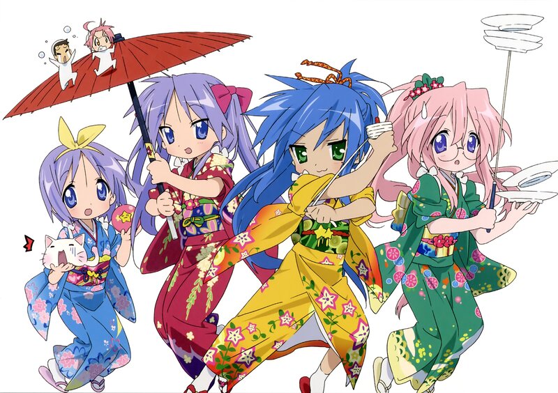 anime girls in kimonos