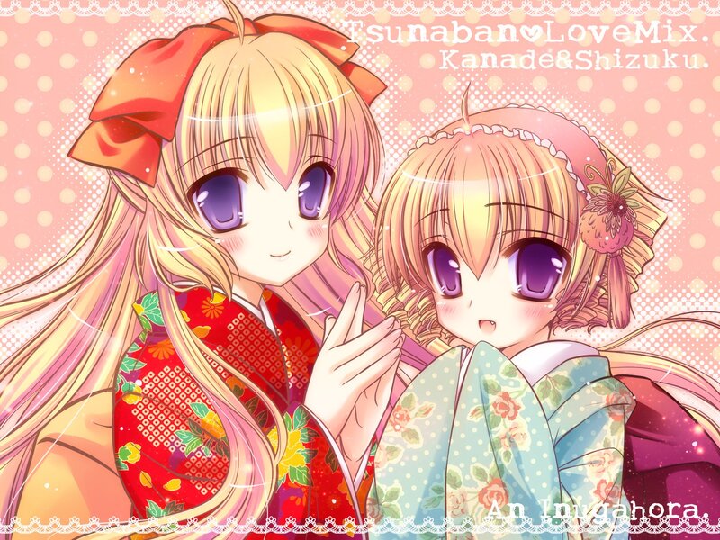 Anime girls in kimonos