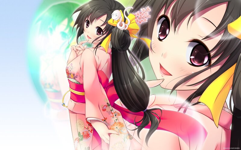 anime girls in kimonos