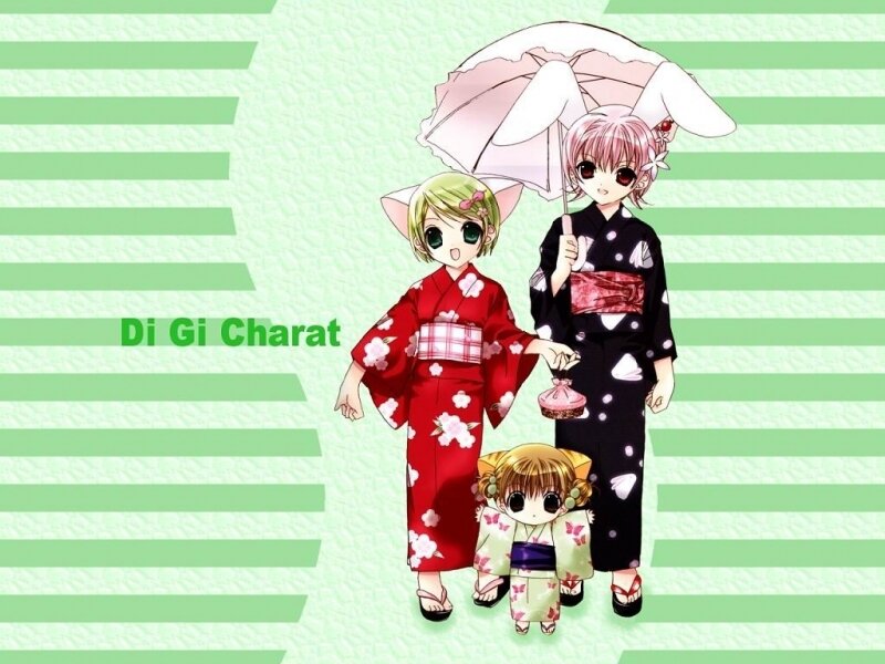 anime girls in kimonos