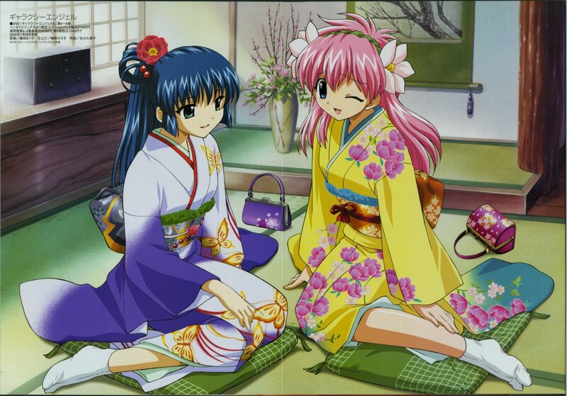 Anime girls in kimonos