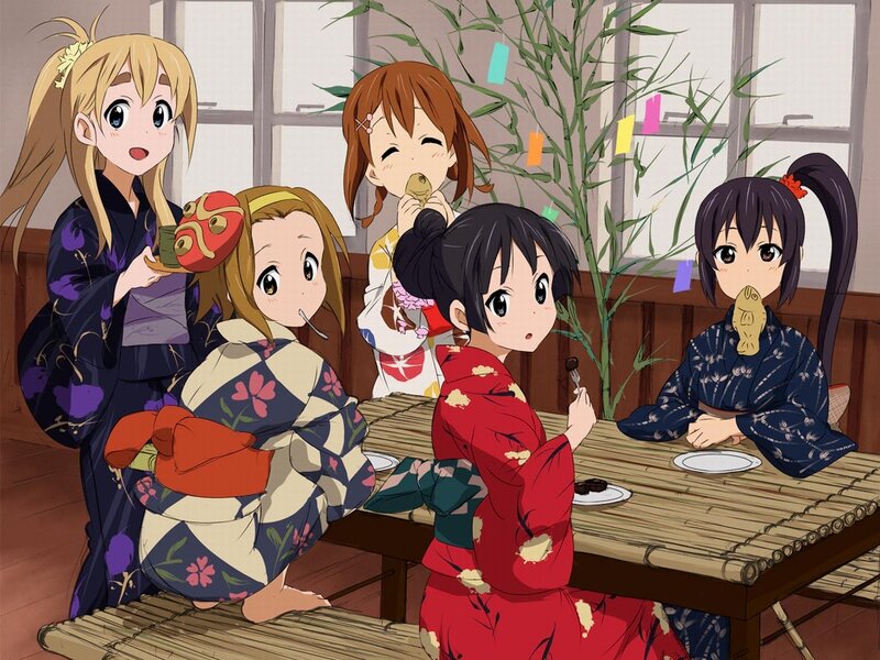 Anime Girls in Kimonos — Red
